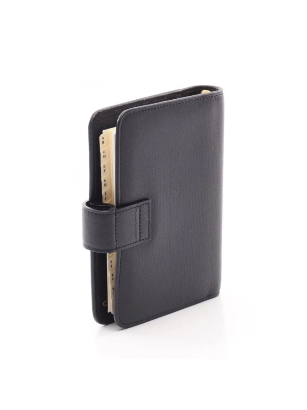 Chanel Notebook Cover Coco Button Agenda Black Leather